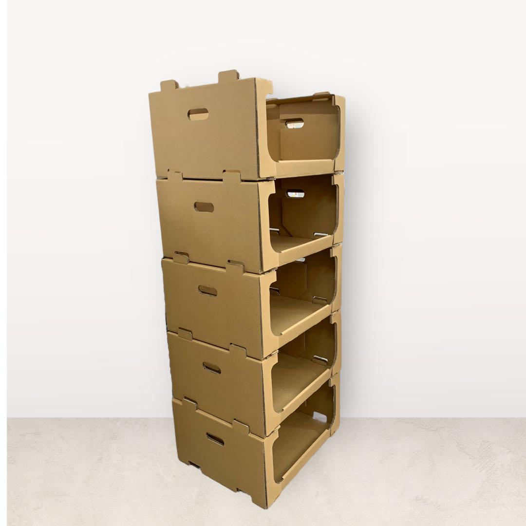 スタッキング 収納 ボックス 段ボール 棚 連結 洋服 収納 DB-02 - メルカリ