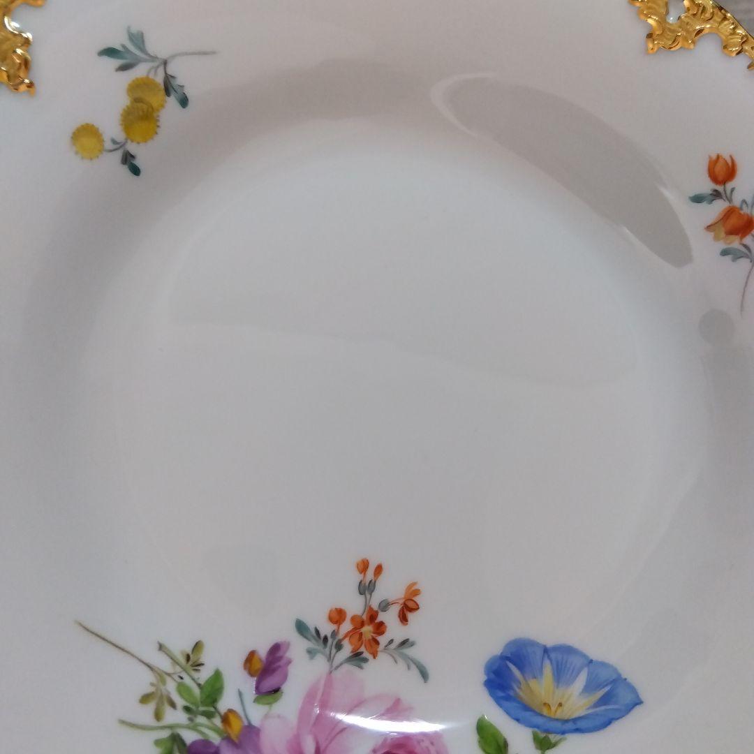 MEISSEN　マイセン　グランツゴールド　5つ花 プレート 17.5cm
