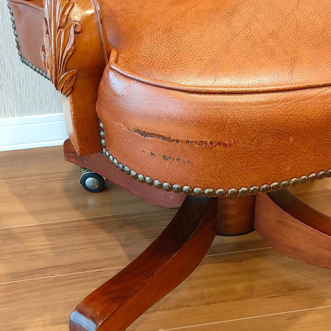 アメリカンヴィンテージ レザー デスクチェア 昇降 回転 ビンテージ