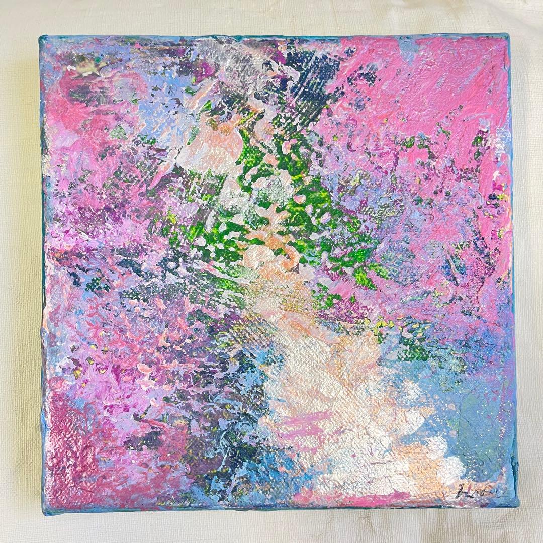 【原画 18×18cm】春の抽象画：Vernal Flow Daybreak in First Light on Manila Hemp | Phillip Jeffries