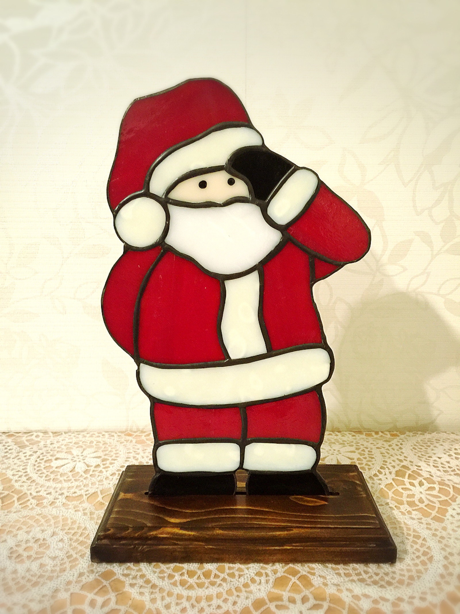 ☆ステンドグラス サンタクロース☆ - ステンドグラスpiece | minne