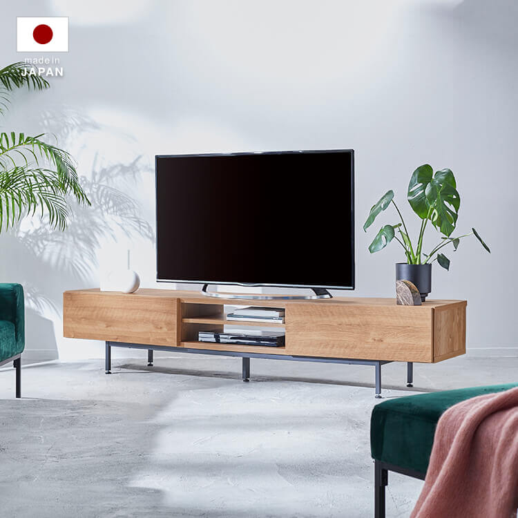 シャビーナチュラルのローテレビ台(国産)人気の木目調で各サイズの