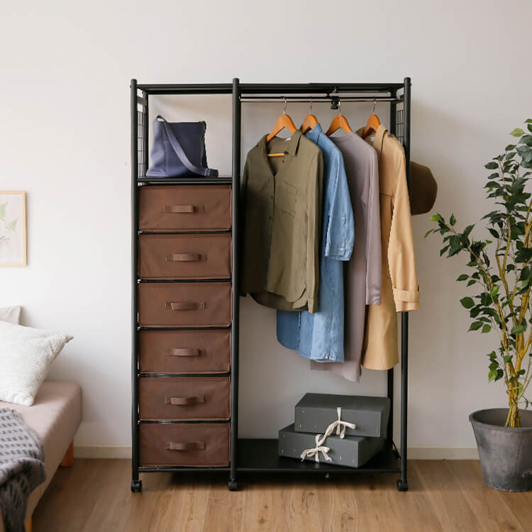 幅60][幅75]木目調ネストテーブル スチール脚 リビングテーブル