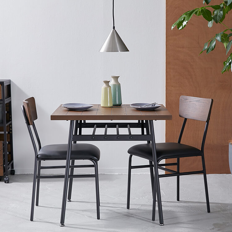 カフェ風ダイニングテーブルセット2人掛け(ブラウン/ナチュラル+