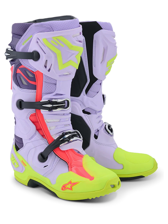 2026 Alpinestars Tech 10 Supervented Boots - Purple/Fluo Yellow