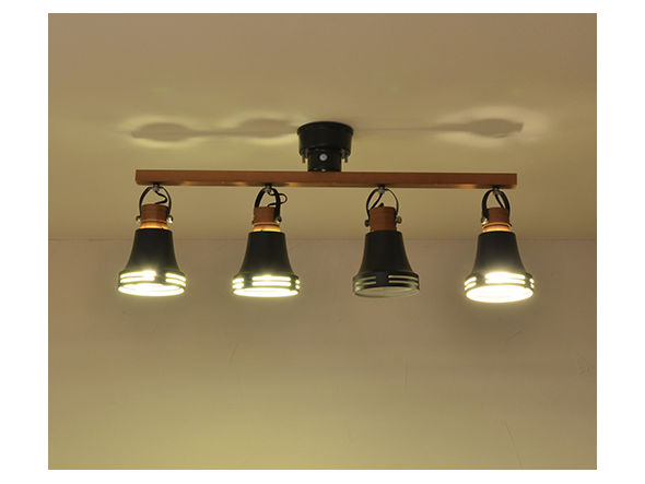 FLYMEe Factory Wood Bell 4bulb Ceiling Spot Light / フライミー