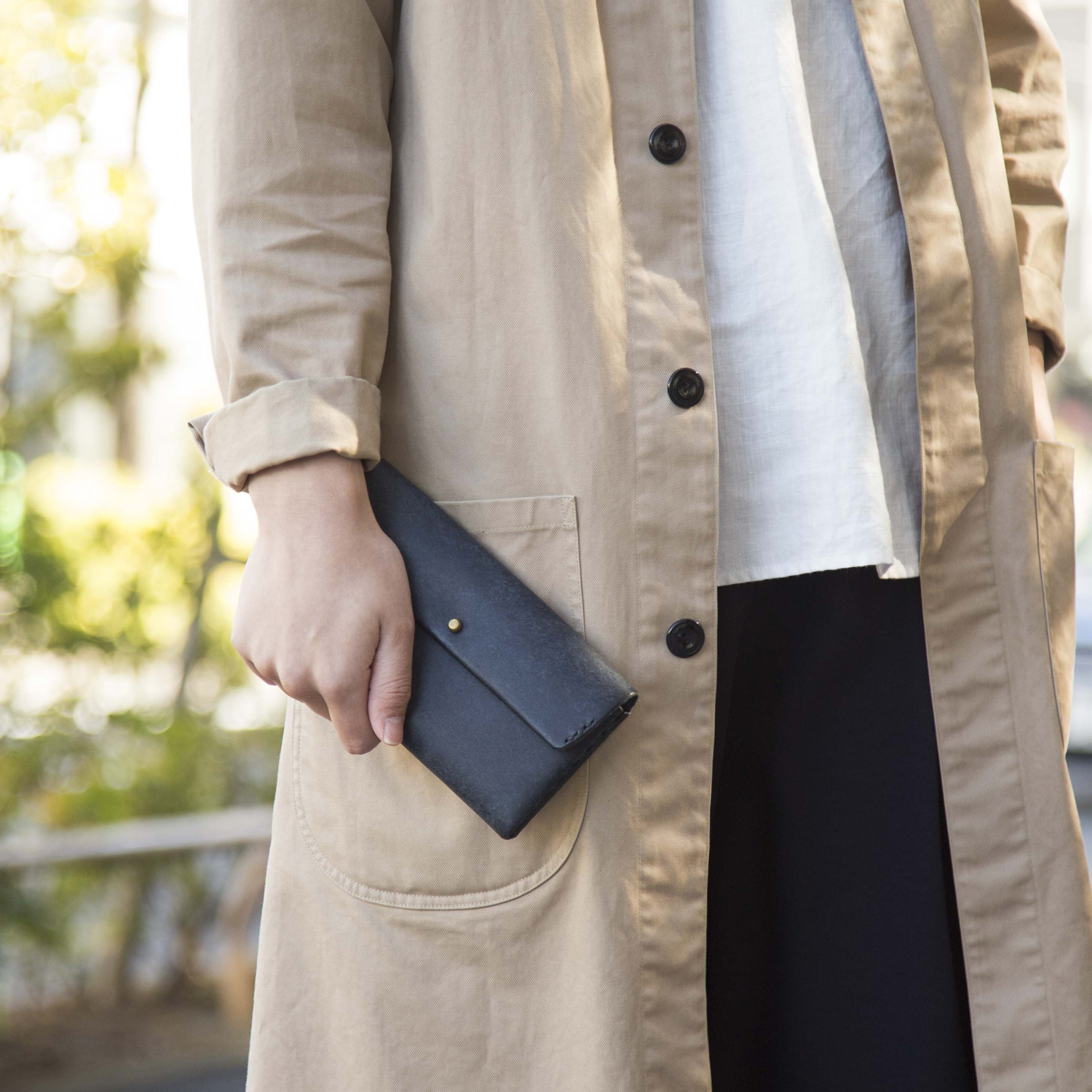 SAFUJI/ミニ長財布 ホック -【当店限定】お札、カード、小銭が一目で